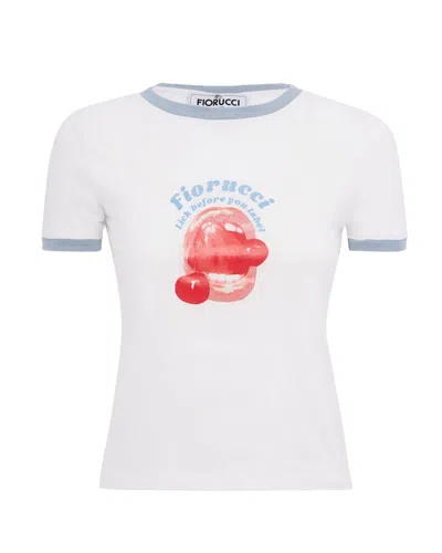 Fiorucci T-shirt Lick Before You White