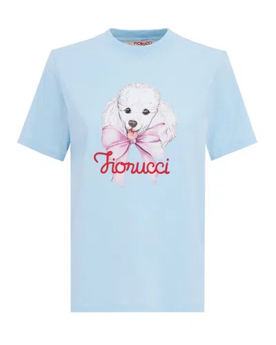 Fiorucci T-shirt Poodle Light Blue
