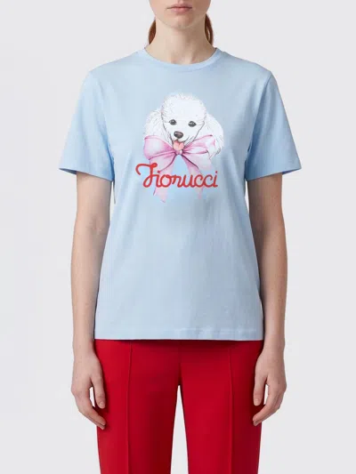 FIORUCCI T-SHIRT FIORUCCI WOMAN COLOR GNAWED BLUE,I16870011