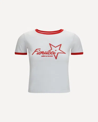 Fiorucci Ultra Team Glitter Star Logo Baby T-shirt In White