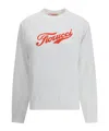 Fiorucci Varsity Logo Crewneck Sweatshirt In White