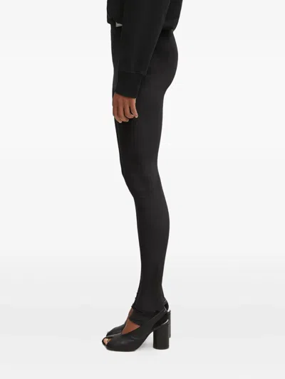 Fiorucci Velvet Split-hem Leggings In Black