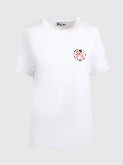 FIORUCCI FIORUCCI WHITE T-SHIRT WITH AN ANGEL PATCH