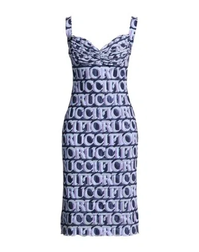 Fiorucci Woman Midi Dress Lilac Size L Lyocell, Polyamide, Cotton, Elastane In Blue