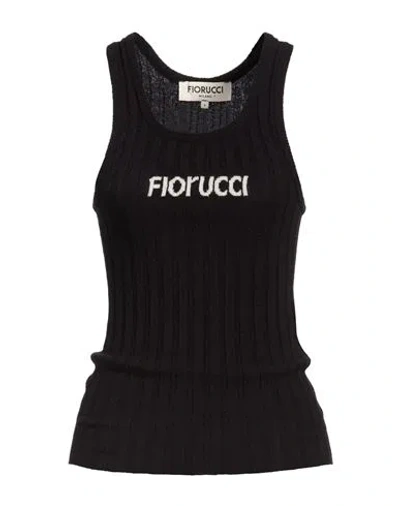 Fiorucci Woman Tank Top Black Size Xl Wool