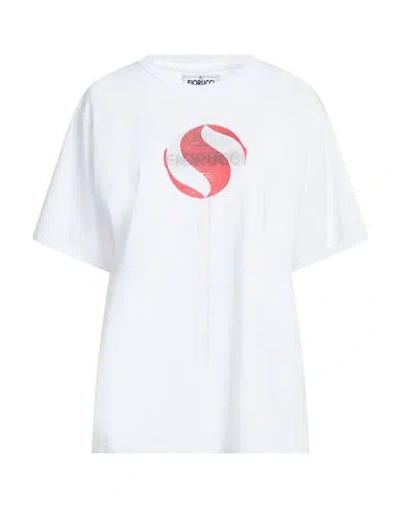 Fiorucci Woman T-shirt White Size L Cotton