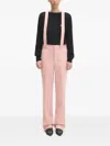 Fiorucci Wool Embroidered-strap Trousers In Pink