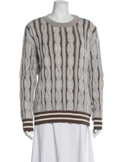 Pre-owned Fiorucci Wool Striped Sweater In Gray