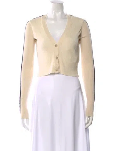 Pre-owned Fiorucci Wool V-neck Sweater In Neutral