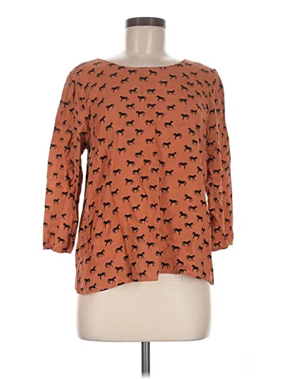 Pre-owned Fire Los Angeles 3/4 Sleeve Blouse In Orange