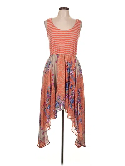 Pre-owned Fire Los Angeles Casual Dress In Orange