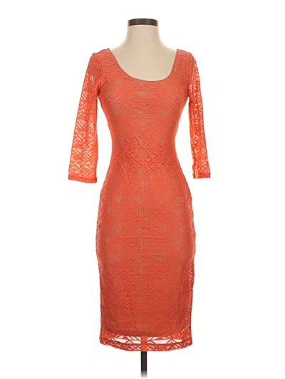 Pre-owned Fire Los Angeles Cocktail Dress In Orange