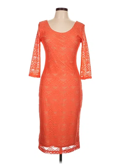 Pre-owned Fire Los Angeles Cocktail Dress In Orange