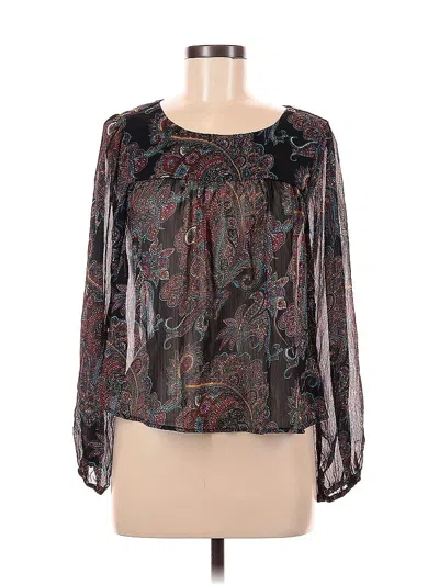 Pre-owned Fire Los Angeles Long Sleeve Blouse In Black