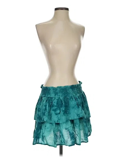 Pre-owned Fire Los Angeles Tank Top Teal Strapless Neckline Tops In Blue