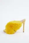 Firebody Faux-fur Vegetarian Suede Mules In Yellow In Yellow