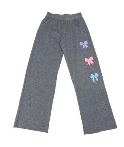 Firehouse Kids' Girls' Tate Teddy Trio Wide Leg Sweatpants In Heather Grey In Gray