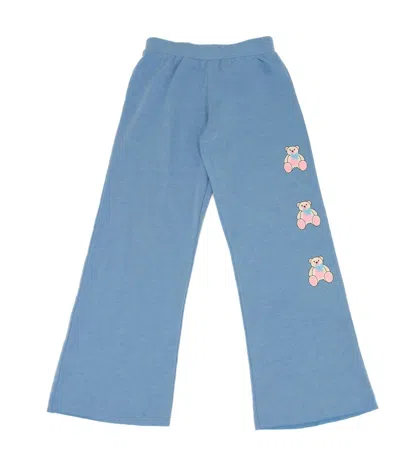 Firehouse Kids' Girls' Tessa Teddy Wide Leg Sweatpants In Ice Blue