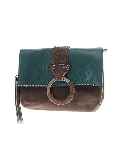 Pre-owned Firenze Bella Leather Wristlet In Brown