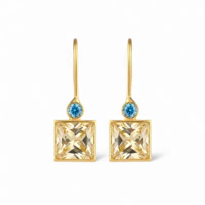 Firera Atelier Women's Yellow / Blue Vera Charm & Brezza Chiara Earring In Gold