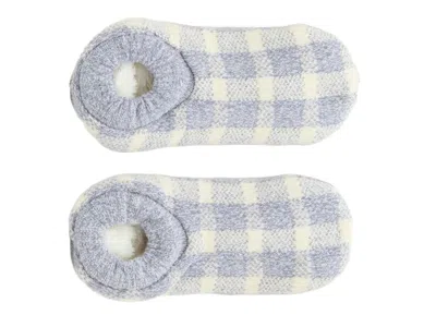 Fireside Buffalo Check Slipper Socks In Light Blue