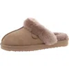 Fireside By Dearfoams Driftwood Womens Faux Fur Lined Man Made Scuff Slippers
