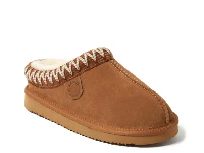 Fireside By Dearfoams Greta Stitched Clog Slipper In Brown
