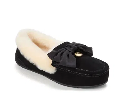 Fireside By Dearfoams Mel Dream Bow Slipper In Black
