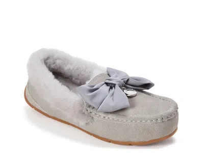 Fireside By Dearfoams Mel Dream Bow Slipper In Gray