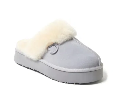Fireside By Dearfoams Melton Platform Slipper In Gray