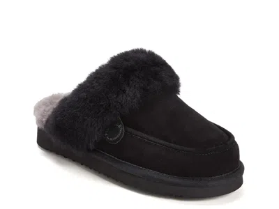 Fireside By Dearfoams Melville Scuff Slipper In Black