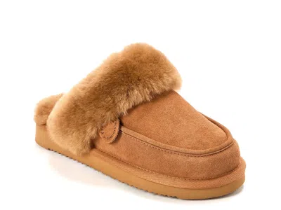Fireside By Dearfoams Melville Scuff Slipper In Brown