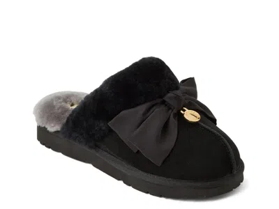 Fireside By Dearfoams Sydney Dream Bow Scuff Slipper In Black
