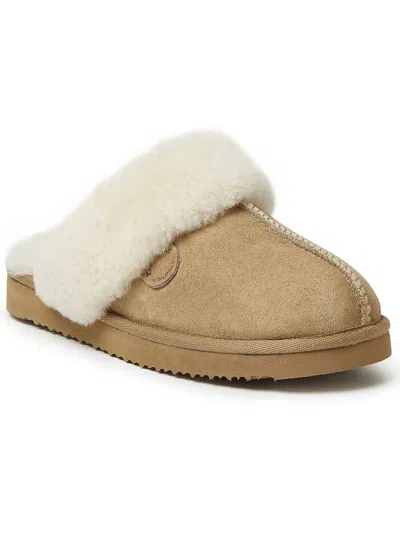 Fireside By Dearfoams Sydney Water Resistant Genuine Shearling Scuff Slipper In Sand