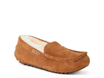 Fireside By Dearfoams Wide Width Mel Moccasin Slipper In Brown