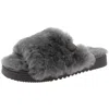 Fireside By Dearfoams Womens Faux Fur Lined Faux Fur Slide Slippers In Grey
