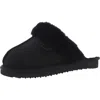 Fireside By Dearfoams Womens Faux Fur Suede Slide Slippers In Black