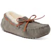 Fireside By Dearfoams Womens Suede Slip-on Moccasins In Gray