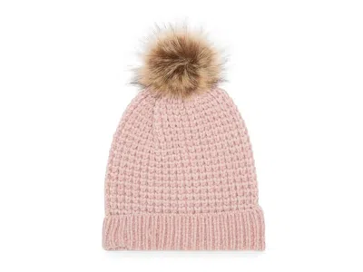 Fireside Chenille Pom Beanie In Light Pink