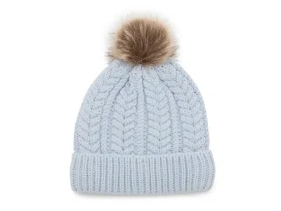 Fireside Chunky Knit Pom Beanie In Blue