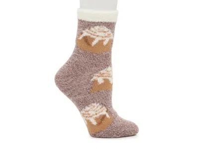 Fireside Cozy Lodge Cinnamon Roll Crew Socks In Brown