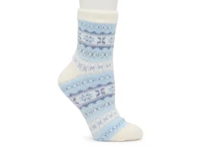 Fireside Cozy Lodge Fairisle Mink Crew Socks In Blue