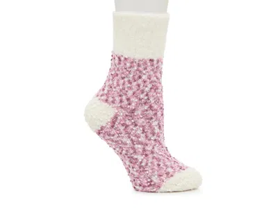 Fireside Cozy Lodge Popcorn Boucle Crew Socks In Pink