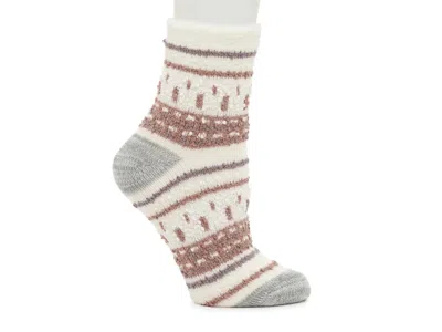 Fireside Cozy Lodge Popcorn Fairisle Crew Socks In Brown