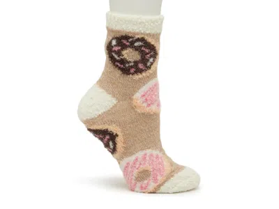 Fireside Doughnut Crew Socks In Light Pink