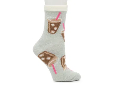 Fireside Ice Coffee Cozy Lodge Crew Socks In Blue