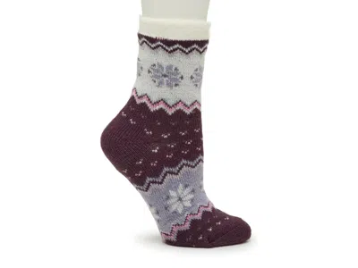 Fireside Nordic Fairisle Crew Socks In Purple