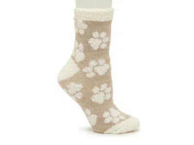 Fireside Paw Print Crew Socks In Multicolor