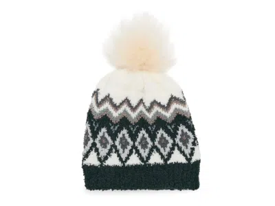 Fireside Printed Pom Beanie In Black/white