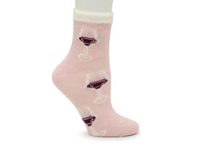 Fireside Wine Crew Socks In Light Pink